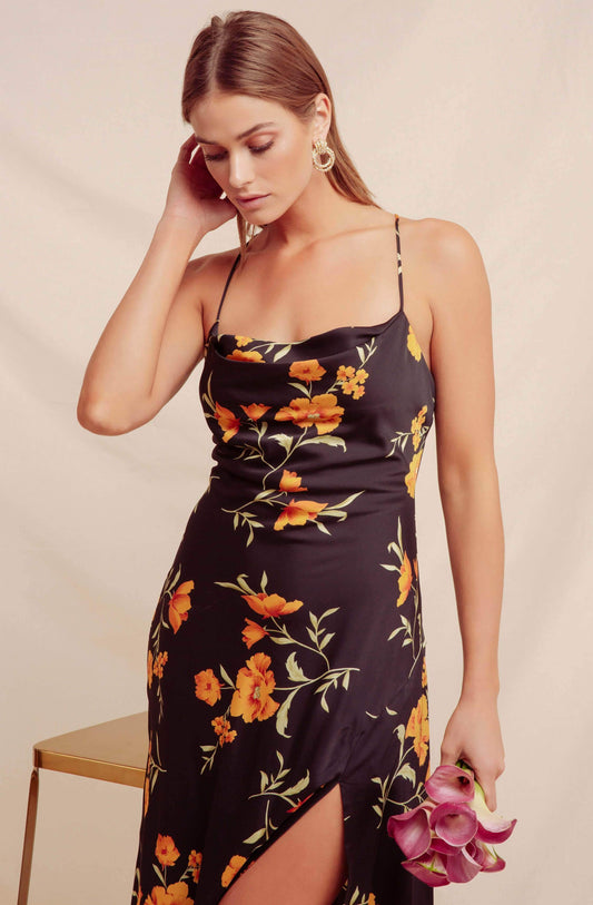 GAIA FLORAL MIDI DRESS